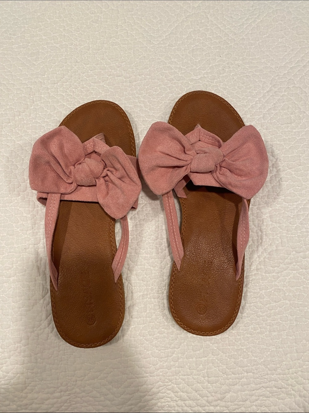 Women's Pink Bow Slide Sandals